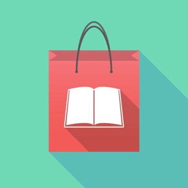 Uzun gölge alışveriş çantası bir kitapla