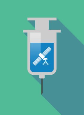 Uzun gölge şırınga ile bir uydu