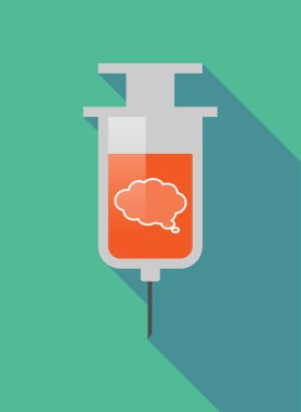 Bir çizgi roman bulut balon uzun gölge şırınga