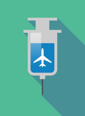 Bir uçakla uzun gölge şırınga