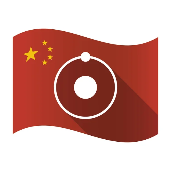 Geïsoleerde China vlag met een atoom — Stockvector