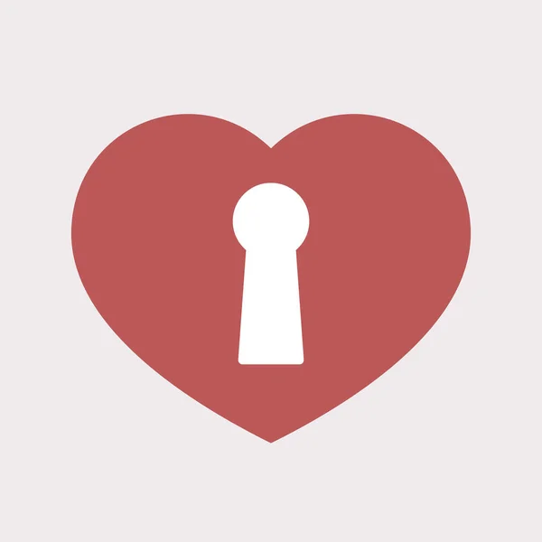Isolerade hjärtat med en nyckel hål — Stock vektor