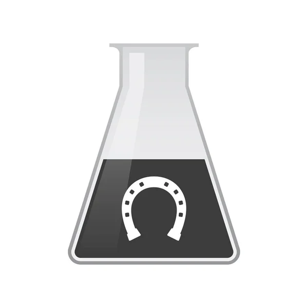 孤立的化学瓶与马蹄标志 — 图库矢量图片