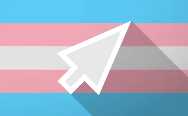 Langer Schatten trans gender Flagge mit einem Cursor — Stockvektor