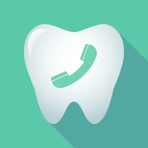 Długi cień zęba z telefonem — Wektor stockowy