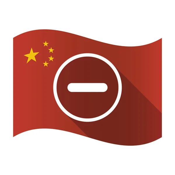 Bandeira isolada da China com um sinal de subtração — Vetor de Stock