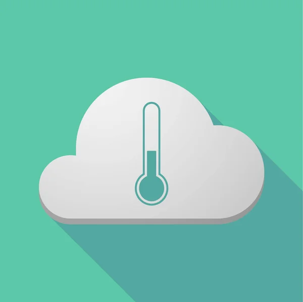 Lange Schattenwolke mit Thermometer-Symbol — Stockvektor