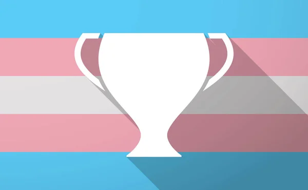 Långa skugga trans kön flagga med en kopp — Stock vektor