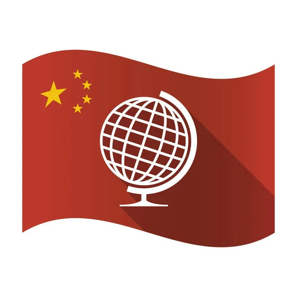 Geïsoleerde China vlag met een tabel wereldbol — Stockvector