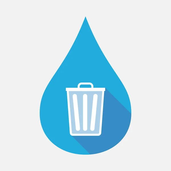 Goccia d'acqua isolata con bidone della spazzatura — Vettoriale Stock