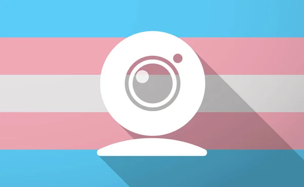 Bandeira de gênero trans sombra longa com uma web cam — Vetor de Stock