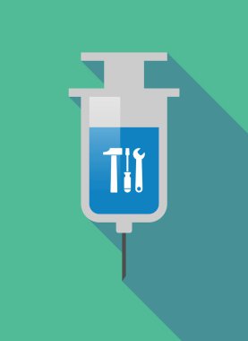 Bir araçla uzun gölge şırınga ayarla