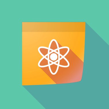 Uzun gölge kağıt Not ile bir atom