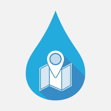 Bir harita izole su damlası