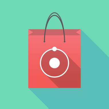 Uzun gölge alışveriş çantası ile bir atom