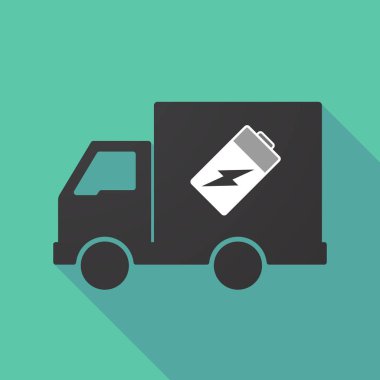 Uzun gölge kamyon bir batarya ile