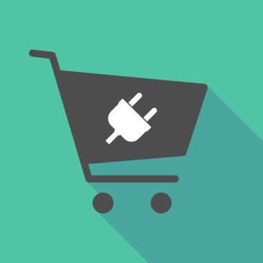 Alışveriş sepeti bir fiş ile uzun gölge