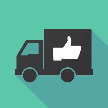 El bir başparmak ile uzun gölge kamyon