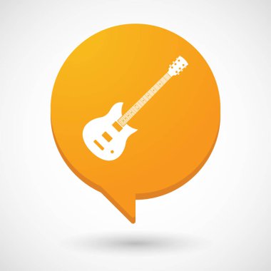 Bir elektro gitar ile izole komik balon