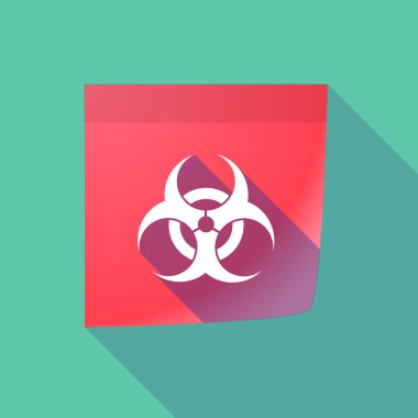 Uzun gölge kağıt Not bir biyolojik tehlike işareti ile