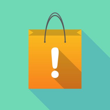 Uzun gölge alışveriş çantası exclamarion işareti