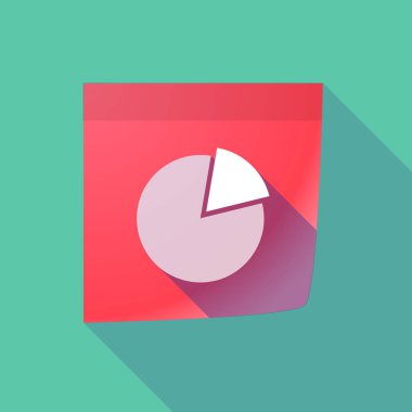 Uzun gölge kağıt Not ile bir pasta grafiği