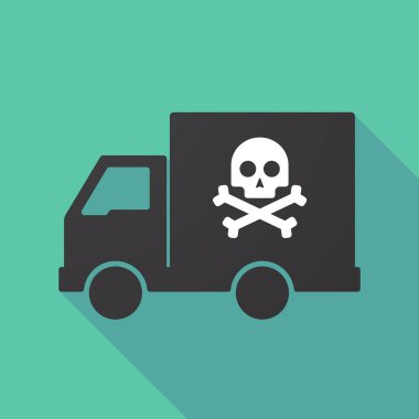 Uzun gölge kamyon bir kafatası ile