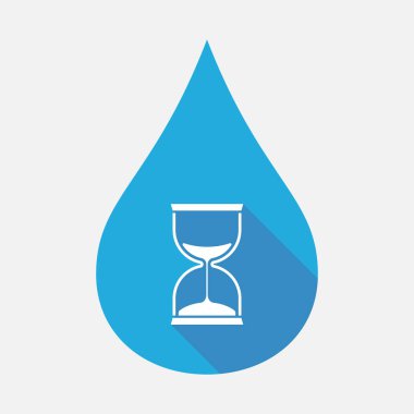 Bir kum saati ile izole su damlası