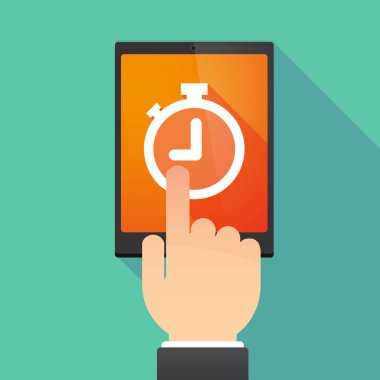 Uzun gölge tablet Pc ile bir zamanlayıcı