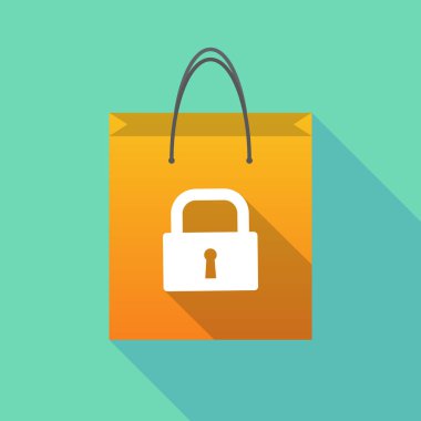 Uzun gölge alışveriş çantası ile kapalı kilit yastık