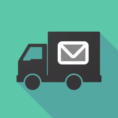 Uzun gölge kamyon bir zarf ile