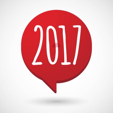 2017 yıl sayı simgesi ile izole komik balon
