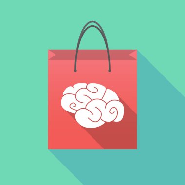 Uzun gölge alışveriş çantası bir beyin ile