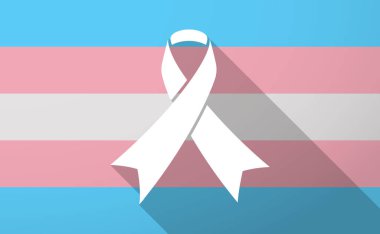 Uzun gölge trans cinsiyet bayrak bir farkındalık şerit ile