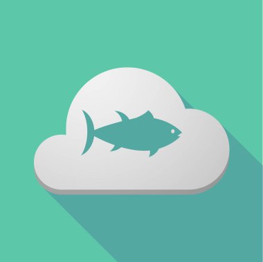 Uzun gölge bulutu ile bir ton balığı