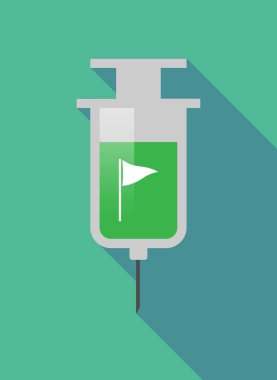 Uzun gölge şırınga ile golf bayrak