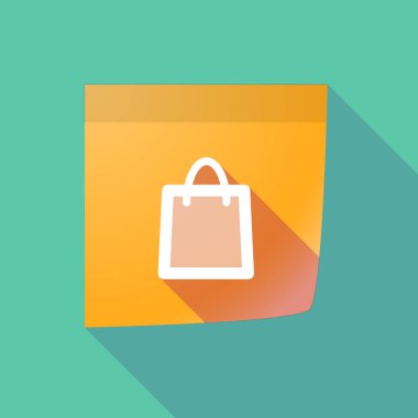 Uzun gölge kağıt Not bir alışveriş çantası ile