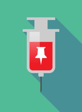 Bir iğneye uzun gölge şırınga