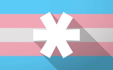 Uzun gölge trans cinsiyet bayrak yıldız işareti
