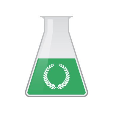 Defne taç işaretiyle izole kimyasal şişesi