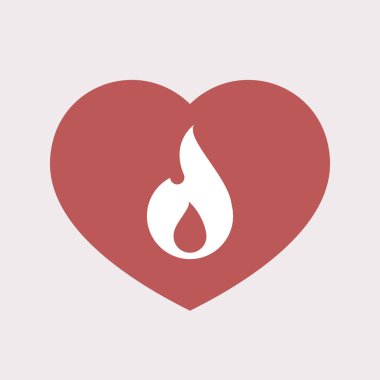 Bir alev ile izole kalp