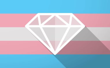 Uzun gölge trans cinsiyet bayrak bir elmas