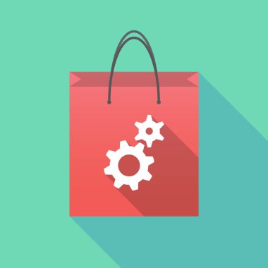 Uzun gölge alışveriş çantası ile iki vites