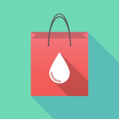 Uzun gölge alışveriş çantası ile bir kan damlası