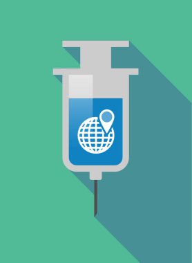 Uzun gölge şırınga dünya Küre