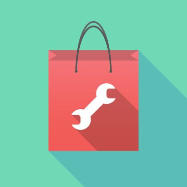 Uzun bir anahtar ile gölge alışveriş çantası