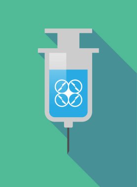 Bir dron uzun gölge şırınga