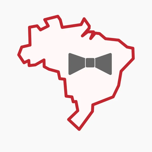 Isolated Brazil map with  a neck tie icon — Stock Vector