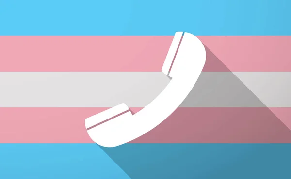 Larga sombra trans bandera de género con un teléfono — Archivo Imágenes Vectoriales