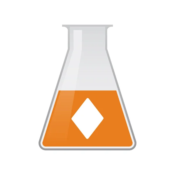 孤立的化学瓶与钻石扑克纸牌 s — 图库矢量图片